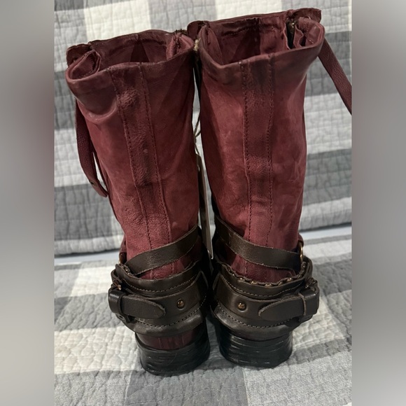 NIB- A.S.98 Maroon Smyth Leather Boots. Size 37 (US 6.5-7) *RARE*DISCONTINUED* - Picture 3 of 5